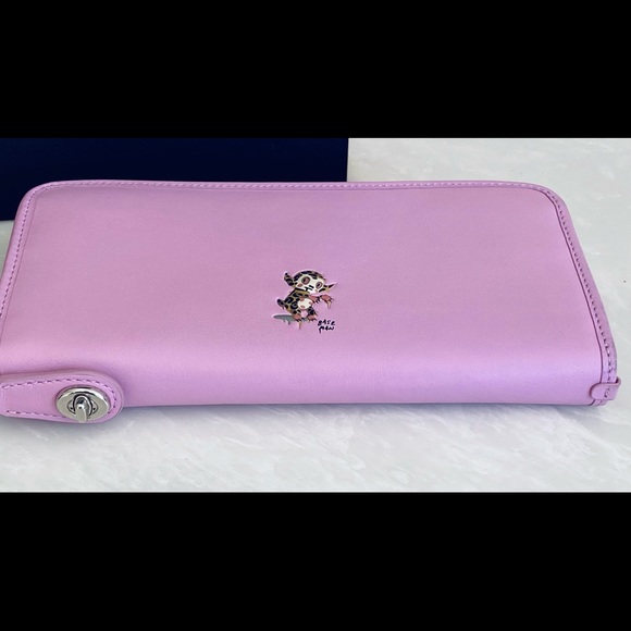 COACH GARY BASEMAN PURPLE ACCORDION WALLET - Picture 4 of 14